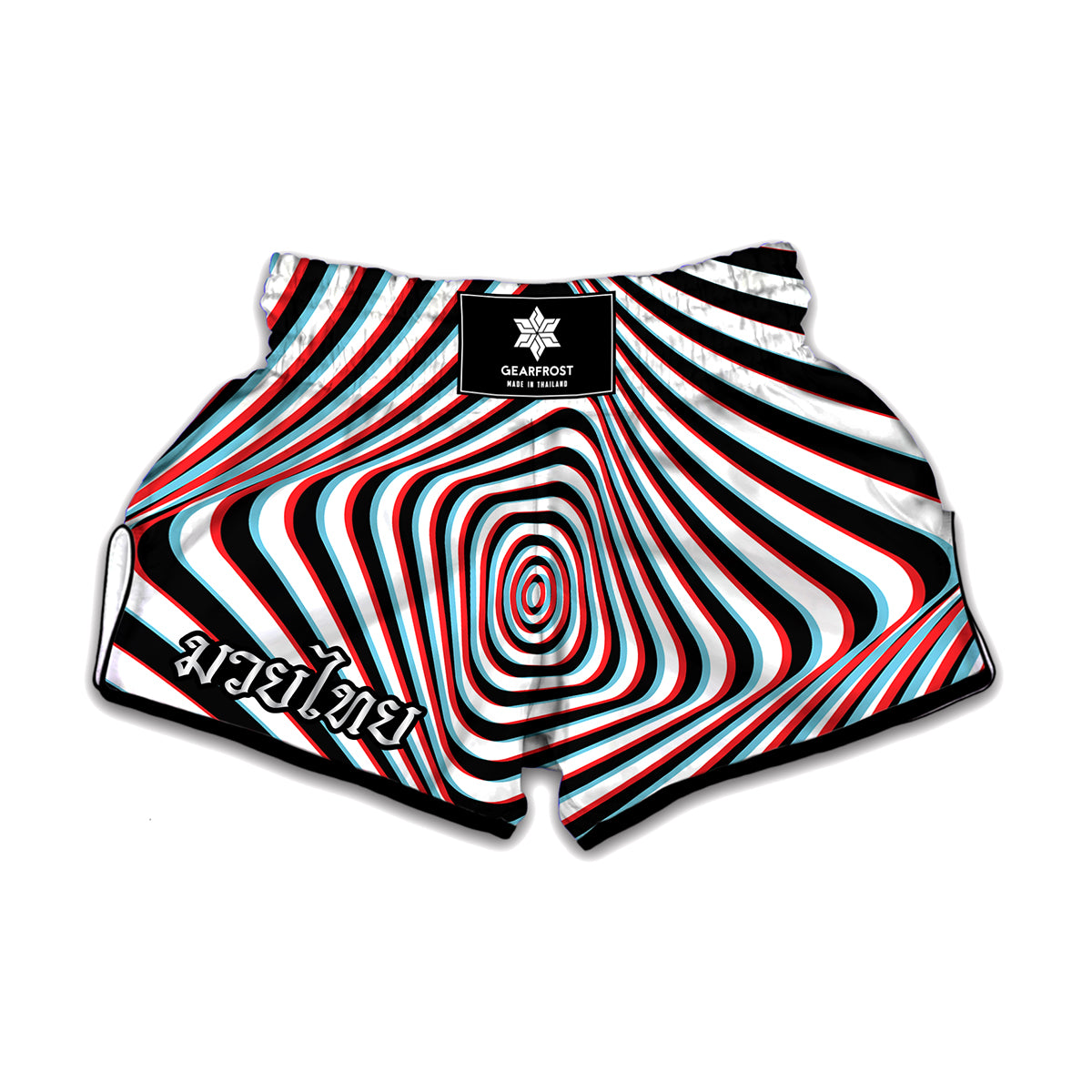 Anaglyph Optical Illusion Print Muay Thai Boxing Shorts