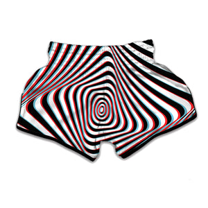 Anaglyph Optical Illusion Print Muay Thai Boxing Shorts