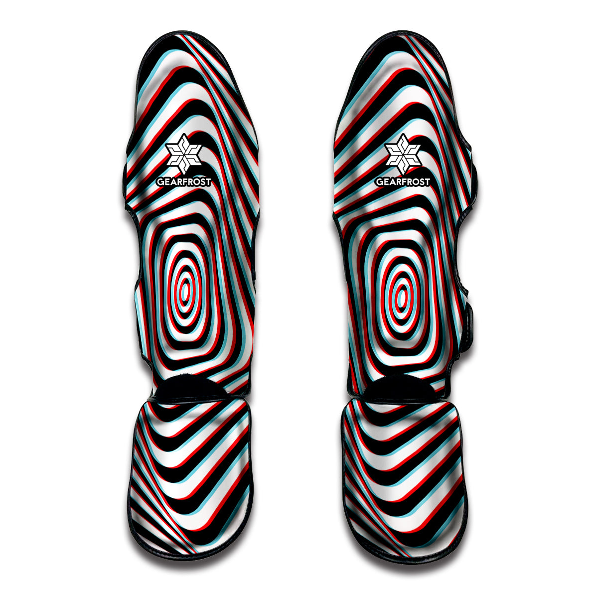 Anaglyph Optical Illusion Print Muay Thai Shin Guard