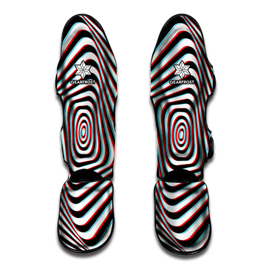 Anaglyph Optical Illusion Print Muay Thai Shin Guard