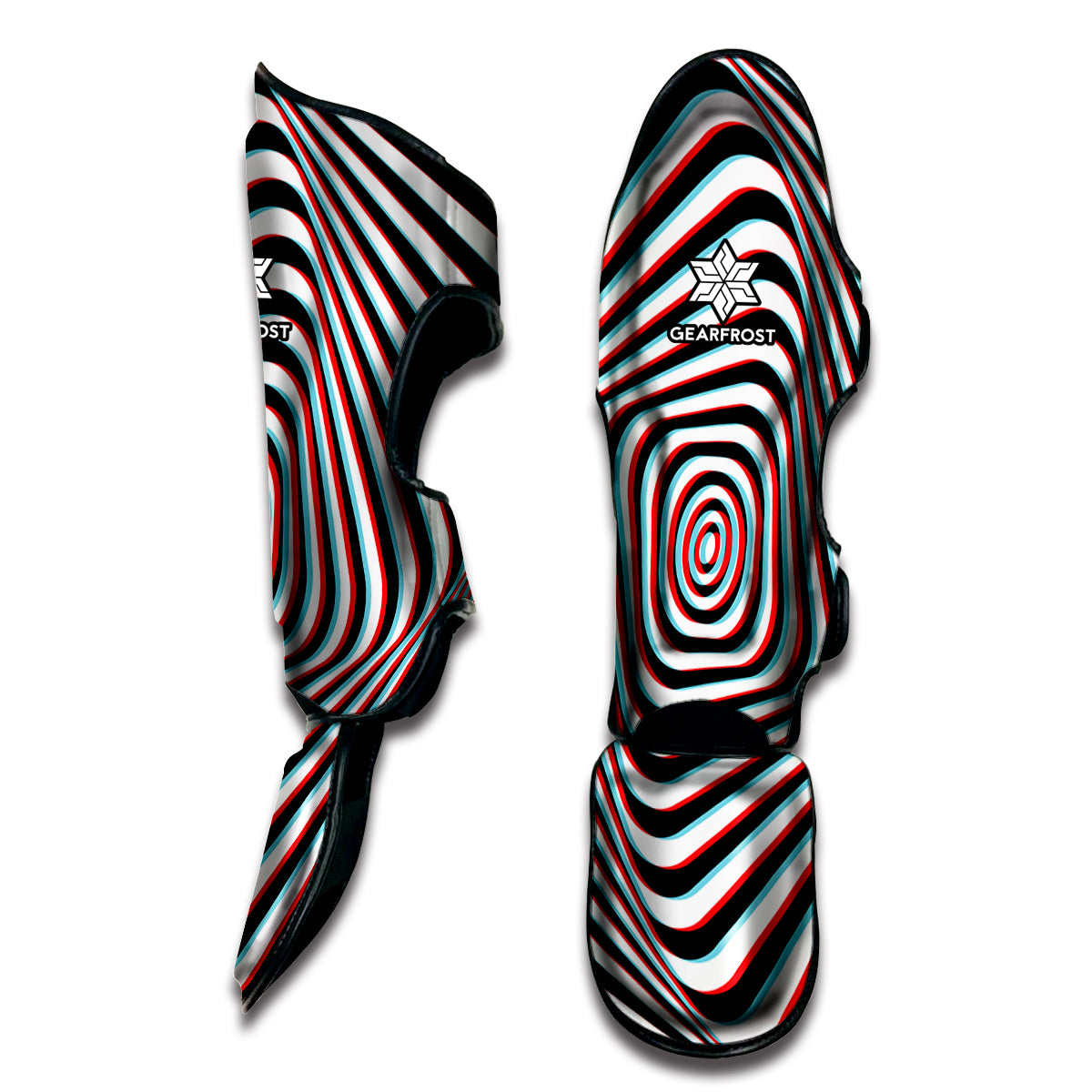 Anaglyph Optical Illusion Print Muay Thai Shin Guard
