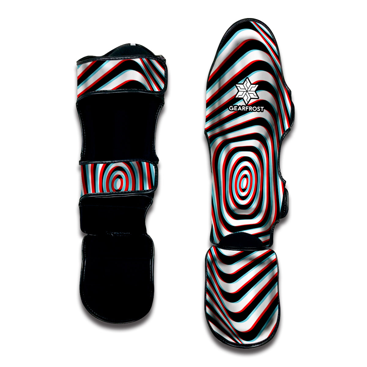 Anaglyph Optical Illusion Print Muay Thai Shin Guard
