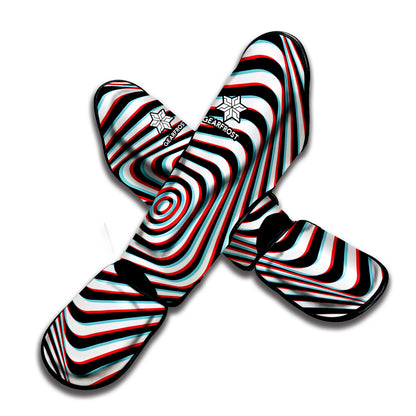 Anaglyph Optical Illusion Print Muay Thai Shin Guard