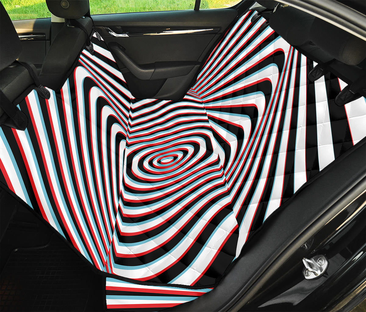 Anaglyph Optical Illusion Print Pet Car Back Seat Cover