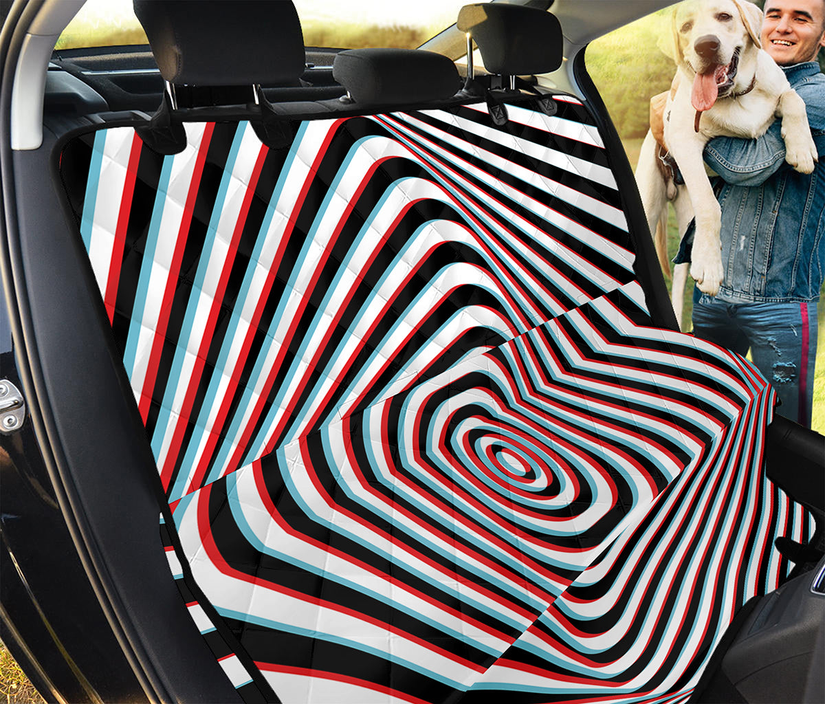 Anaglyph Optical Illusion Print Pet Car Back Seat Cover