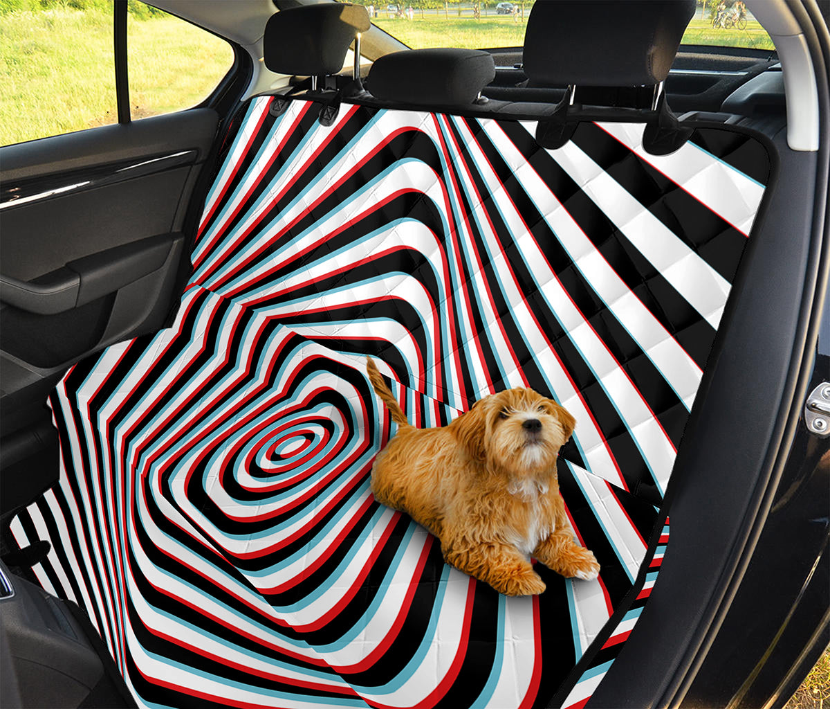 Anaglyph Optical Illusion Print Pet Car Back Seat Cover