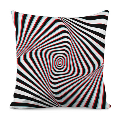 Anaglyph Optical Illusion Print Pillow Cover