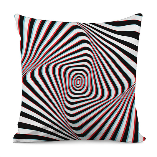 Anaglyph Optical Illusion Print Pillow Cover