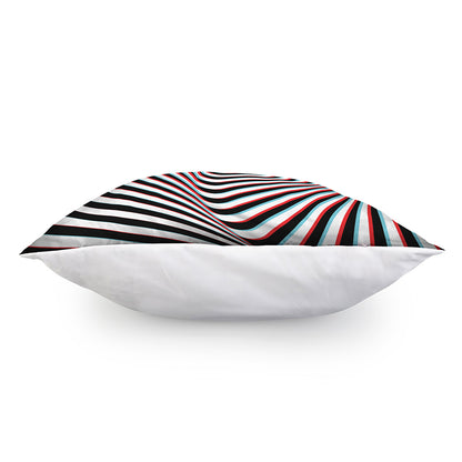 Anaglyph Optical Illusion Print Pillow Cover