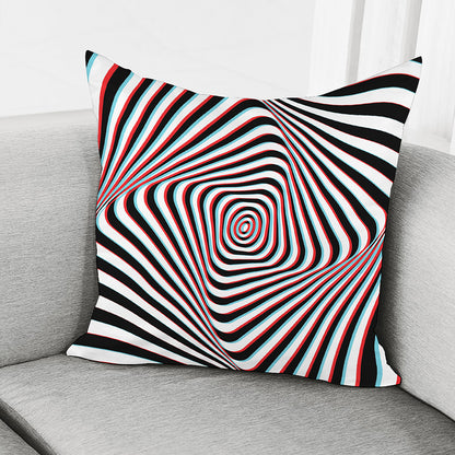 Anaglyph Optical Illusion Print Pillow Cover