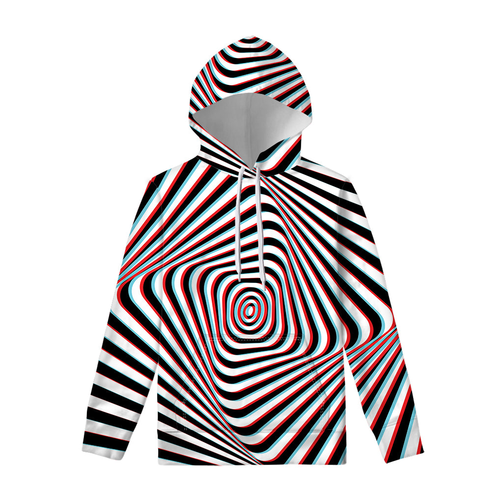 Anaglyph Optical Illusion Print Pullover Hoodie