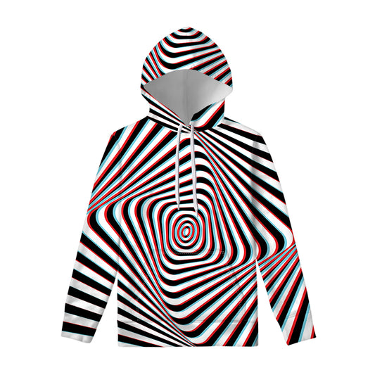Anaglyph Optical Illusion Print Pullover Hoodie