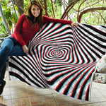 Anaglyph Optical Illusion Print Quilt