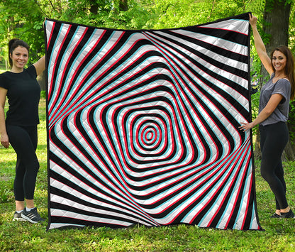 Anaglyph Optical Illusion Print Quilt