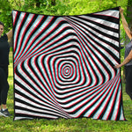 Anaglyph Optical Illusion Print Quilt