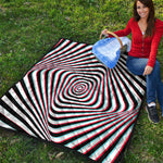Anaglyph Optical Illusion Print Quilt