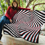 Anaglyph Optical Illusion Print Quilt