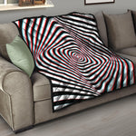 Anaglyph Optical Illusion Print Quilt