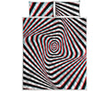 Anaglyph Optical Illusion Print Quilt Bed Set