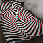 Anaglyph Optical Illusion Print Quilt Bed Set