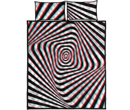 Anaglyph Optical Illusion Print Quilt Bed Set
