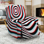 Anaglyph Optical Illusion Print Recliner Slipcover