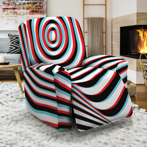 Anaglyph Optical Illusion Print Recliner Slipcover