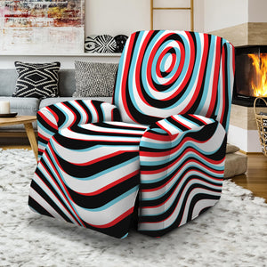 Anaglyph Optical Illusion Print Recliner Slipcover