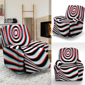 Anaglyph Optical Illusion Print Recliner Slipcover