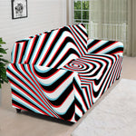 Anaglyph Optical Illusion Print Sofa Cover