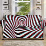 Anaglyph Optical Illusion Print Sofa Protector