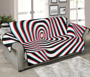 Anaglyph Optical Illusion Print Sofa Protector