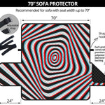 Anaglyph Optical Illusion Print Sofa Protector