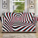 Anaglyph Optical Illusion Print Sofa Protector