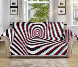 Anaglyph Optical Illusion Print Sofa Protector