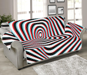 Anaglyph Optical Illusion Print Sofa Protector