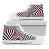 Anaglyph Optical Illusion Print White High Top Shoes