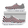 Anaglyph Optical Illusion Print White Running Shoes