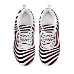 Anaglyph Optical Illusion Print White Sneakers