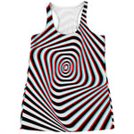 Anaglyph Optical Illusion Print Women's Racerback Tank Top