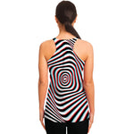 Anaglyph Optical Illusion Print Women's Racerback Tank Top