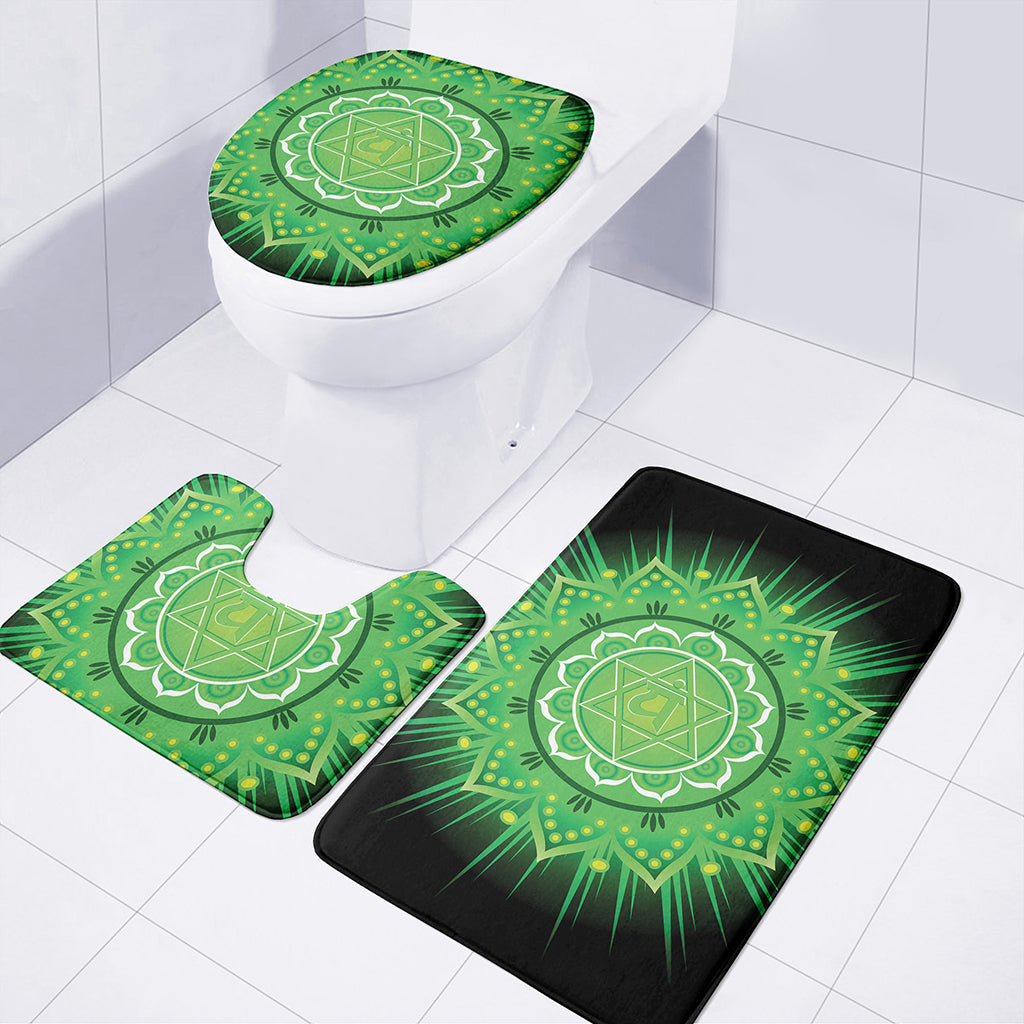 Anahata Chakra Mandala Print 3 Piece Bath Mat Set