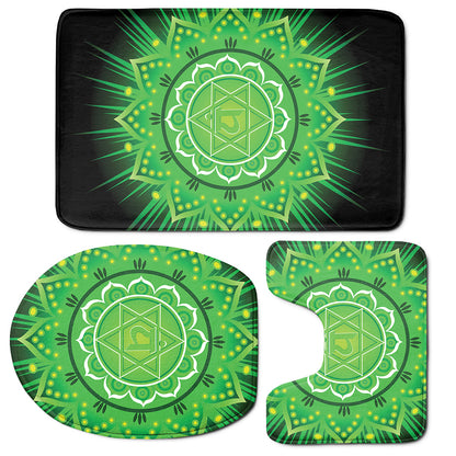 Anahata Chakra Mandala Print 3 Piece Bath Mat Set