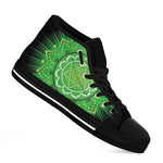Anahata Chakra Mandala Print Black High Top Shoes