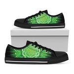Anahata Chakra Mandala Print Black Low Top Shoes 