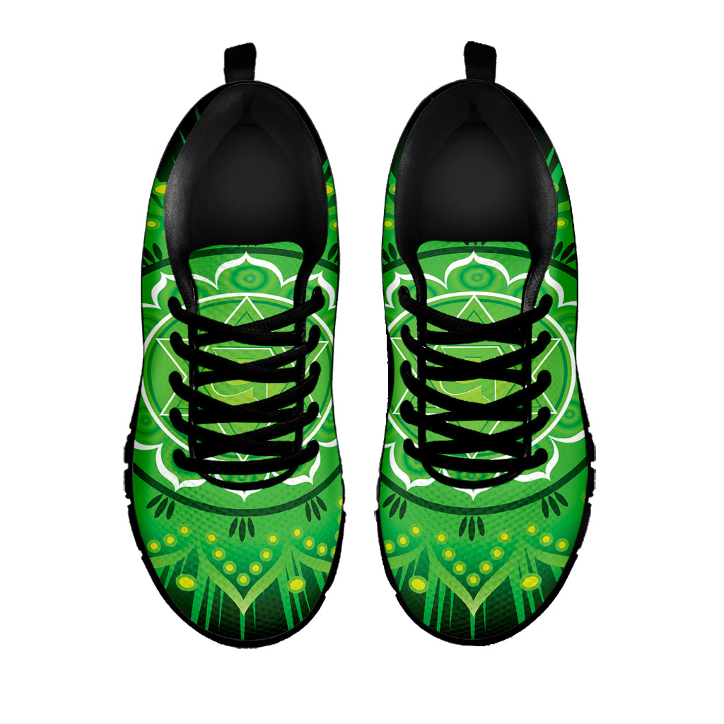 Anahata Chakra Mandala Print Black Sneakers