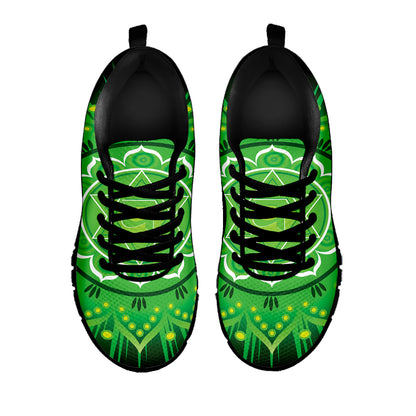 Anahata Chakra Mandala Print Black Sneakers