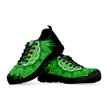 Anahata Chakra Mandala Print Black Sneakers