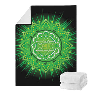 Poster abstract green pattern, mandala of anahata chakra vector 