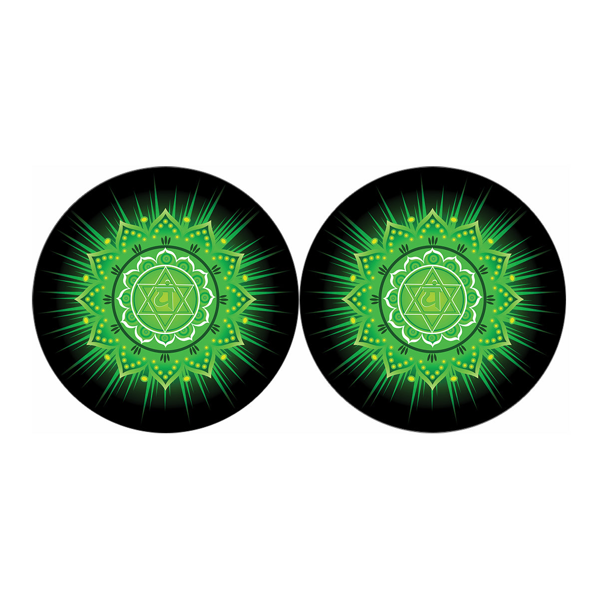 Anahata Chakra Mandala Print Car Coasters
